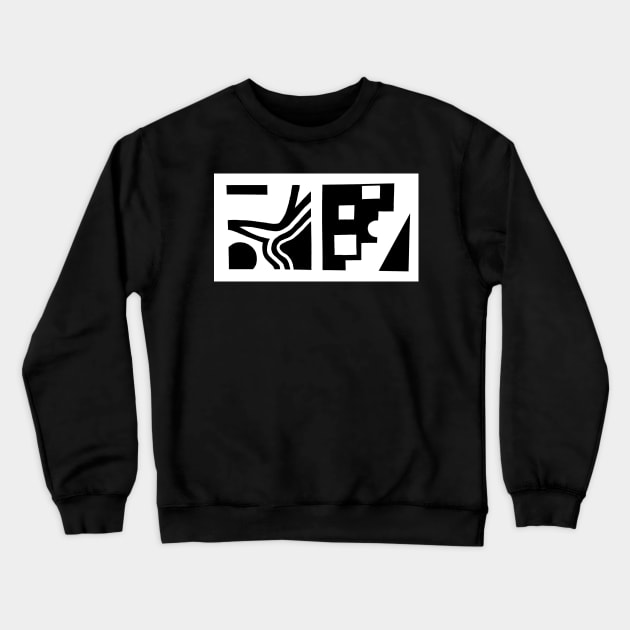 Black and White Cubic Design Crewneck Sweatshirt by HallieBuoteArt